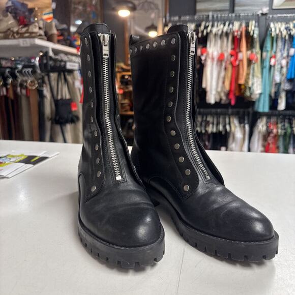 Coach Lara Studded Combat Boots- Size 8 - Picture 1 of 4